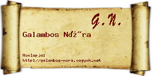 Galambos Nóra névjegykártya